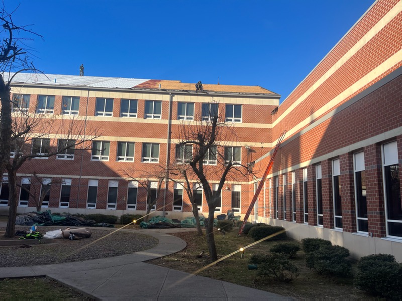 Repairs To New Milford High School Roof Which Has Had 2 Fires In A 