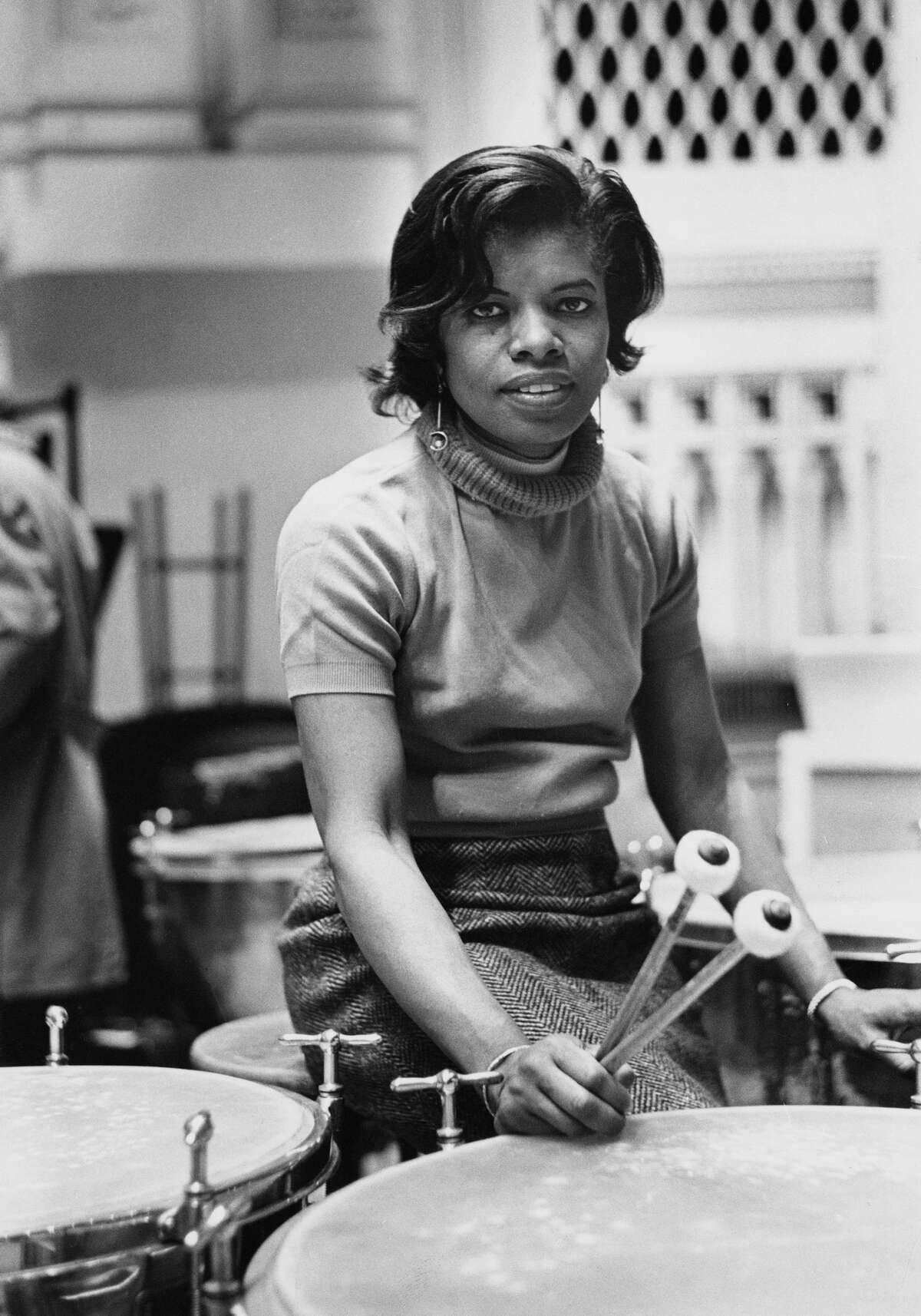FILE: The timpanist Elayne Jones in 1965. Jones, a timpanist who was said to be the first Black principal player in a major American orchestra when she joined the San Francisco Symphony in 1972, and who mounted a legal battle over racial and sexual discrimination when she was denied tenure two years later, died on Saturday, Dec. 17, 2022, at her home in Walnut Creek, Calif. She was 94. (Sam Falk/The New York Times)