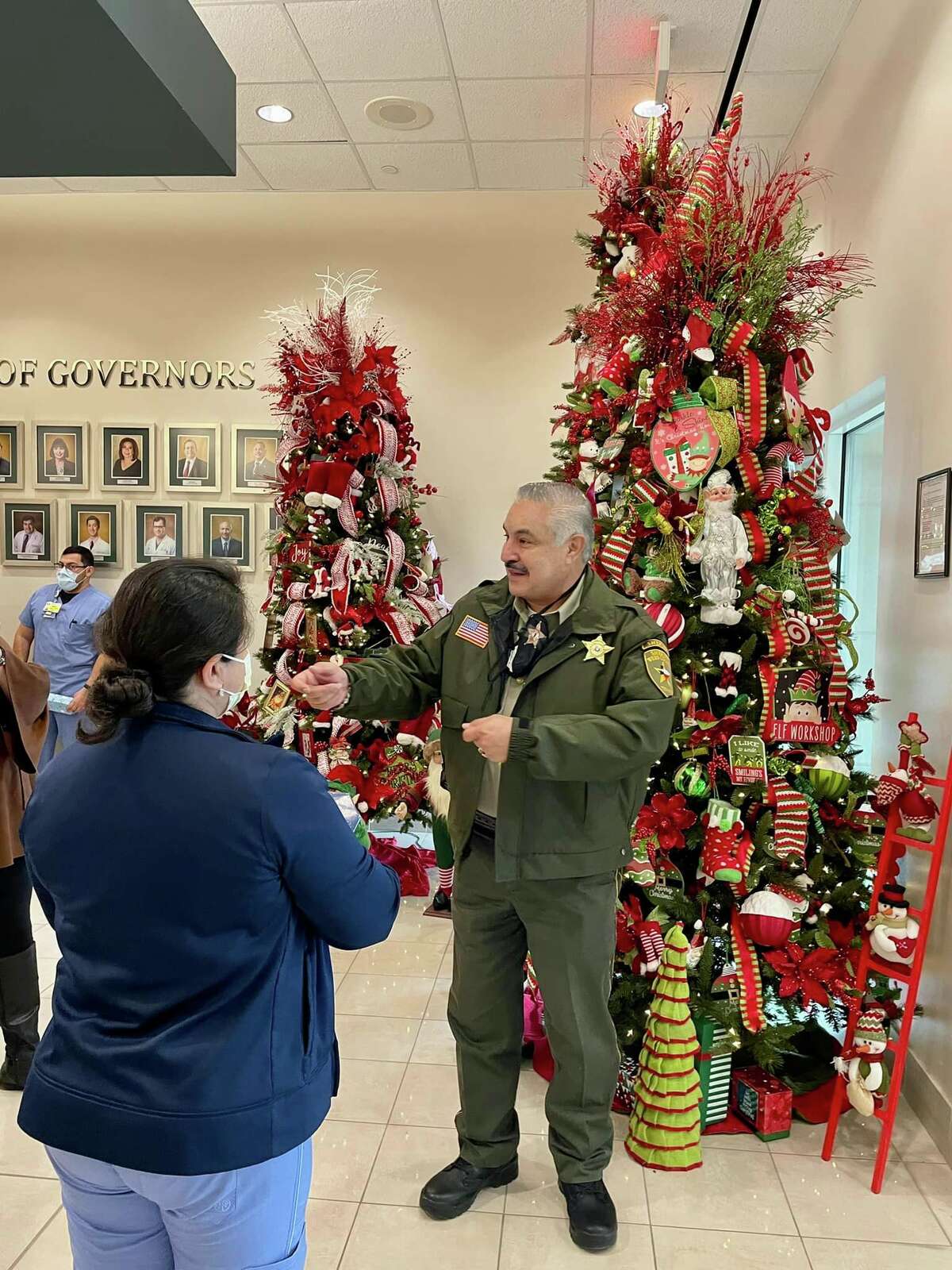 Sheriff Martin Cuellar and the Webb County Sheriff's Office visited the pediatric units at Laredo Medical Center and Doctors Hospital on Wednesday, Dec. 22, 2022 to deliver presents to children in need.