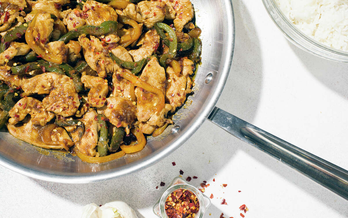 Stir-fried Hoisin Chicken and Bell Peppers solves the dilemma of dry chicken breast.