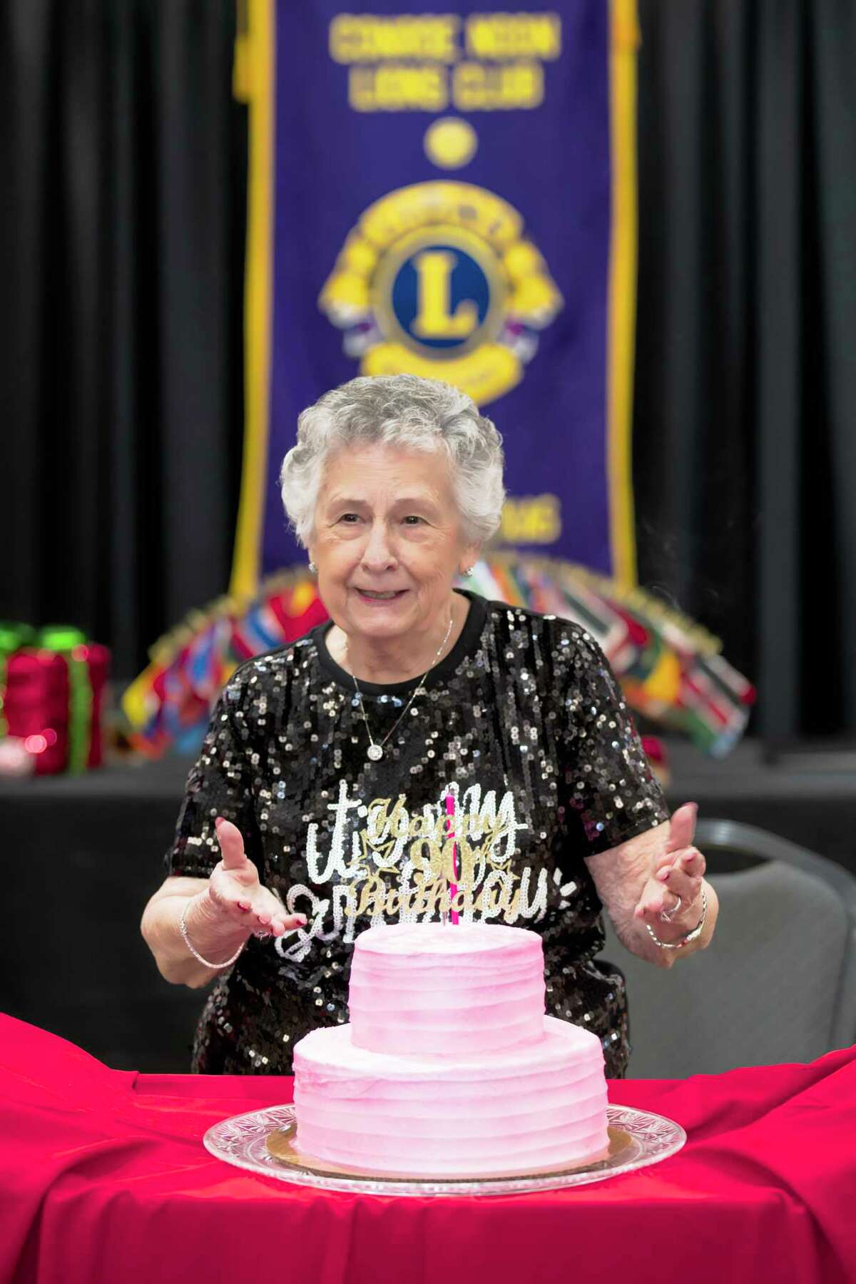 Special Day for a Special Lion - The Conroe Noon Lions Club honored one of their club monarchs Lion Ladoris Cates on her 90th Birthday last Wednesday, she has been affiliated with the club since 1975.