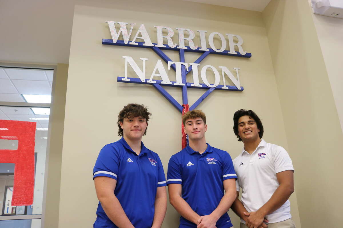 From L-R, three of FBCA's All-State football selections feature Travis Gray, Noah Gasque and Aiden Martinez. The three team captains along with six others on the 13-1 squad are now members of TAPPS' finest players in the state.