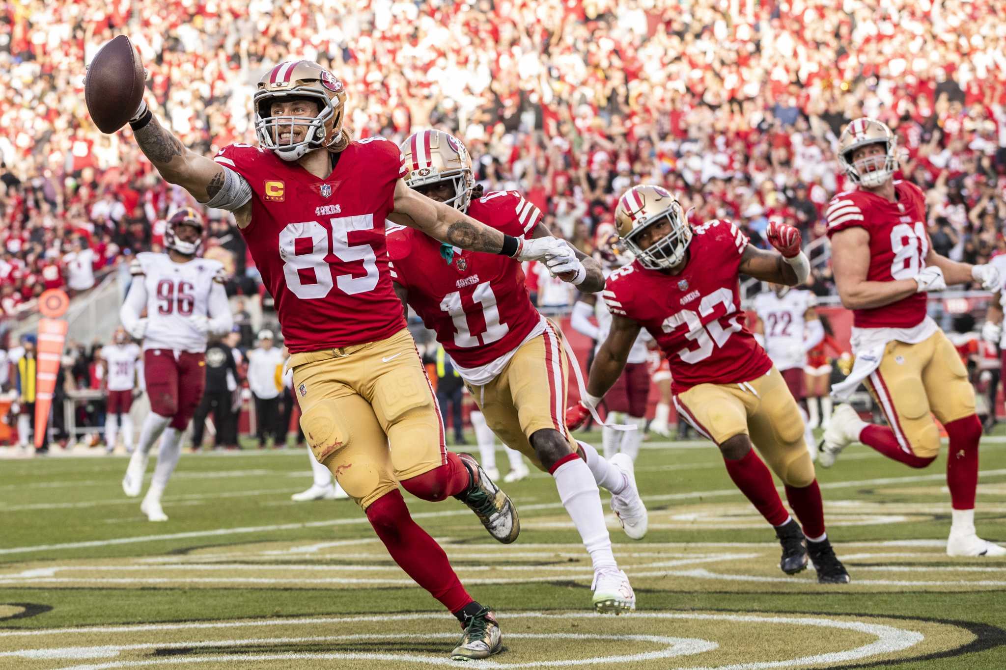 How George Kittle romped to 49ers glory, Christmas hibachi and a stolen TD