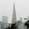 The Transamerica Pyramid is seen during a period of heavy rain in San Francisco on Dec. 10. More rain is expected starting Monday night and into Tuesday.