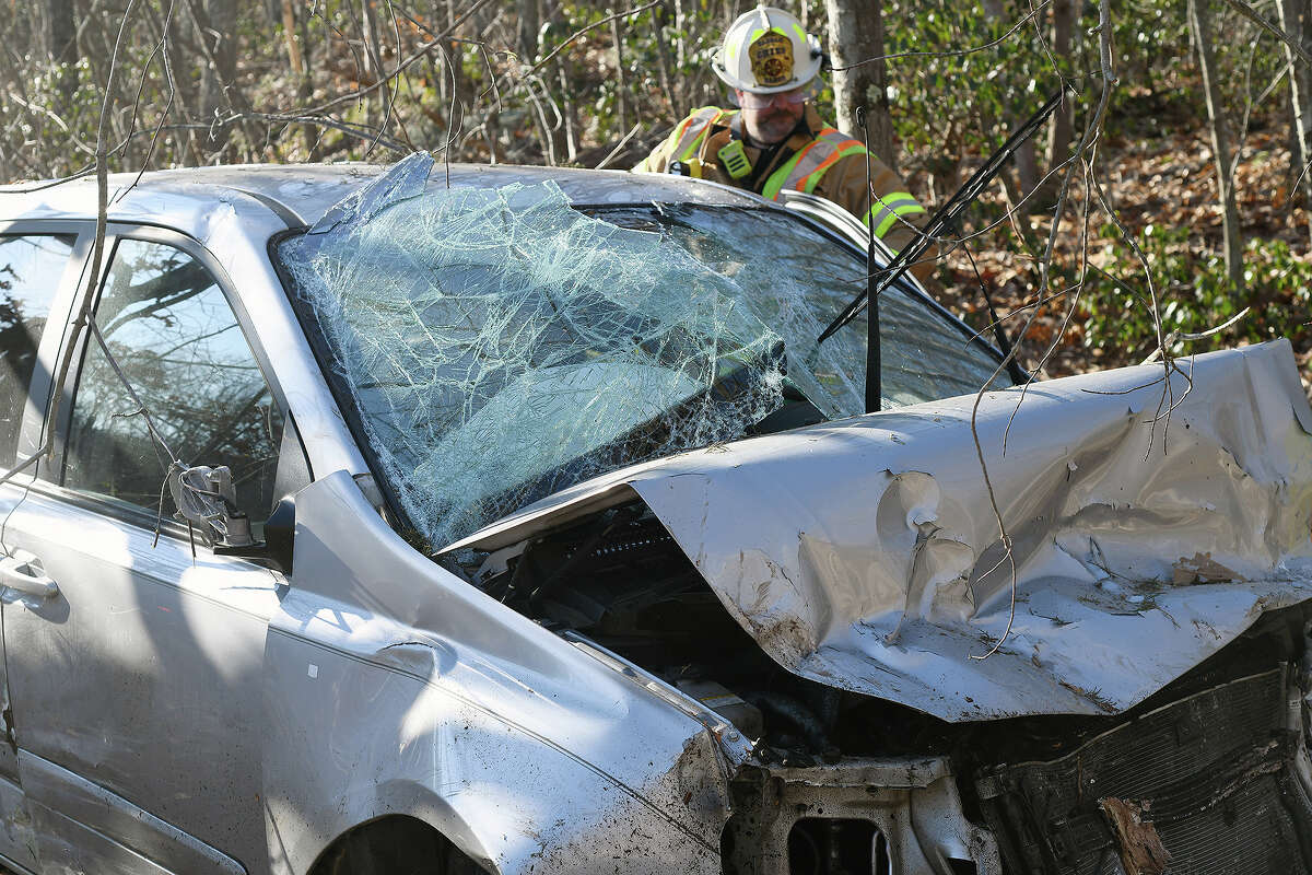 Crews responded to a single-vehicle crash Sunday morning off the Route 82 Connector in Haddam. Three people, including a child, sustained injuries that were not life-threatening. 