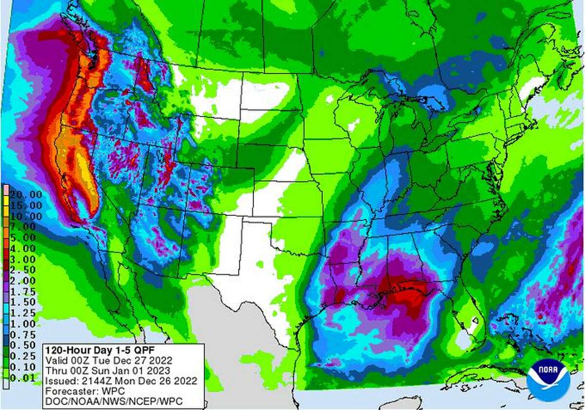 Heavy rains could make the last week of 2022 the wettest end-of-the-year stretch since 2005.