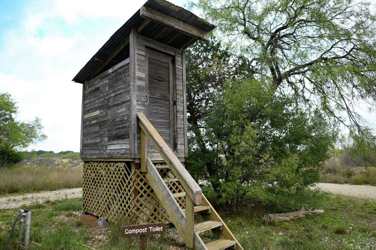 A compost toilet is one of the ecologically friendly features at the Cibolo Gardens Nature Preserve and Event Center.
