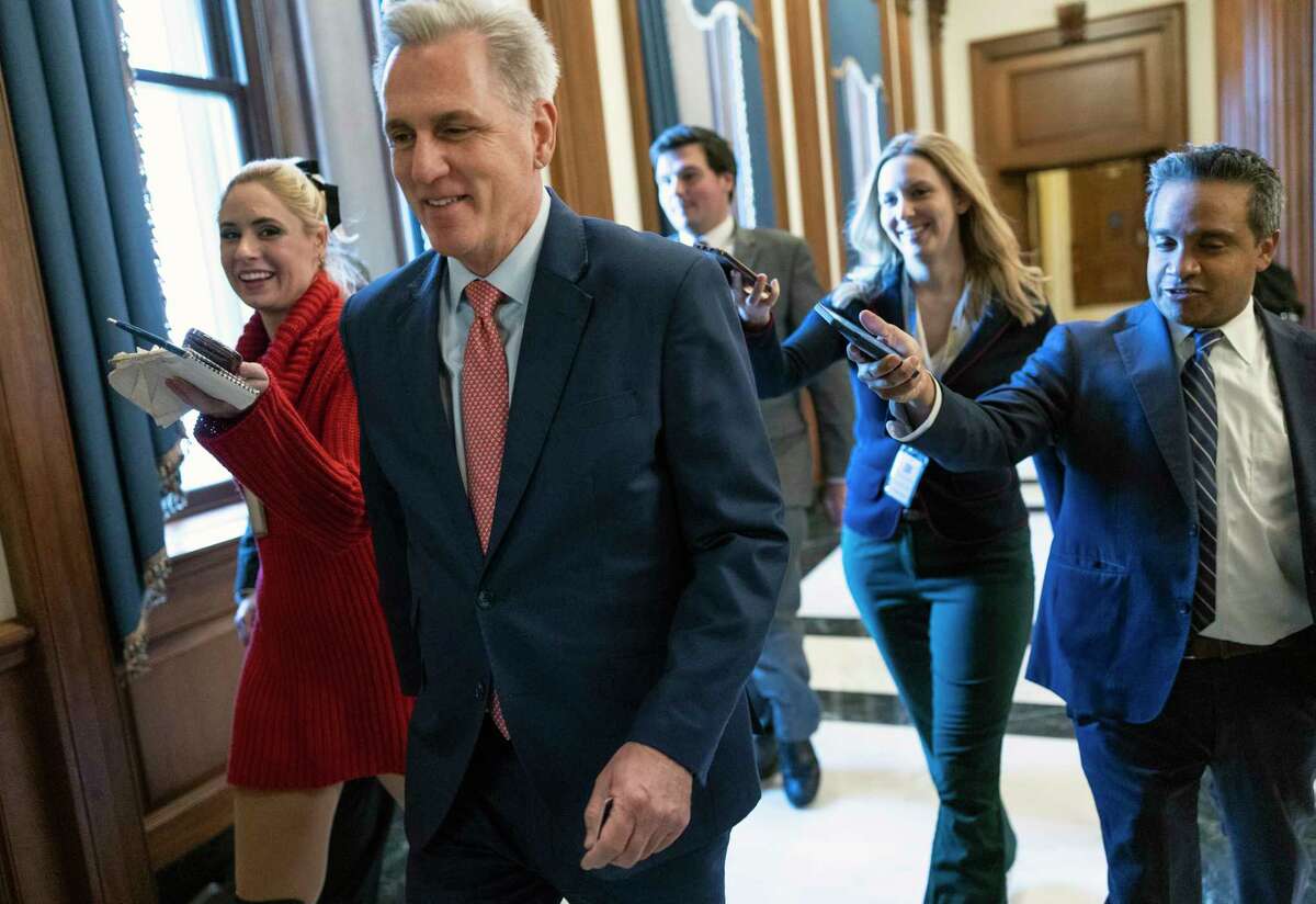 House Minority Leader Kevin McCarthy (R-CA) walks from the House Chambers of the U.S. Capitol Building on December 23, 2022 in Washington, DC. The House of Representatives voted to pass the spending bill that will fund the government through 2023.