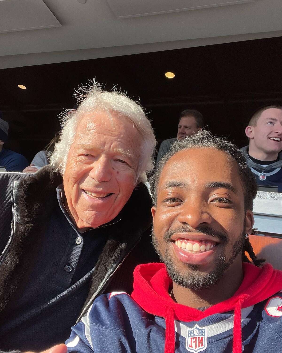 FOXBOROUGH, MA - DECEMBER 24: A New England Patriots fan wearing a