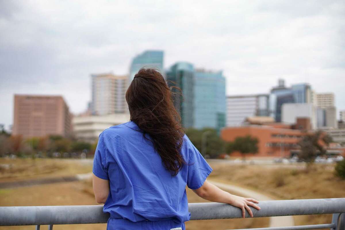 A erstwhile  Houston aesculapian  pupil  who is grooming  successful  Pennsylvania, stands connected  the Wainerdi Bridge overlooking the Medical Center connected  Thursday, Dec. 29, 2022 successful  Houston. With the stricter termination  laws, she’s not definite   she wants to instrumentality    to Houston to proceed  her career.