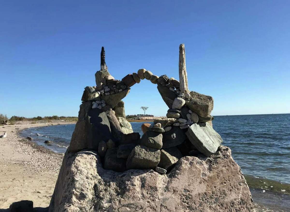 One of Steven Warzel's rock formations depicting a castle.