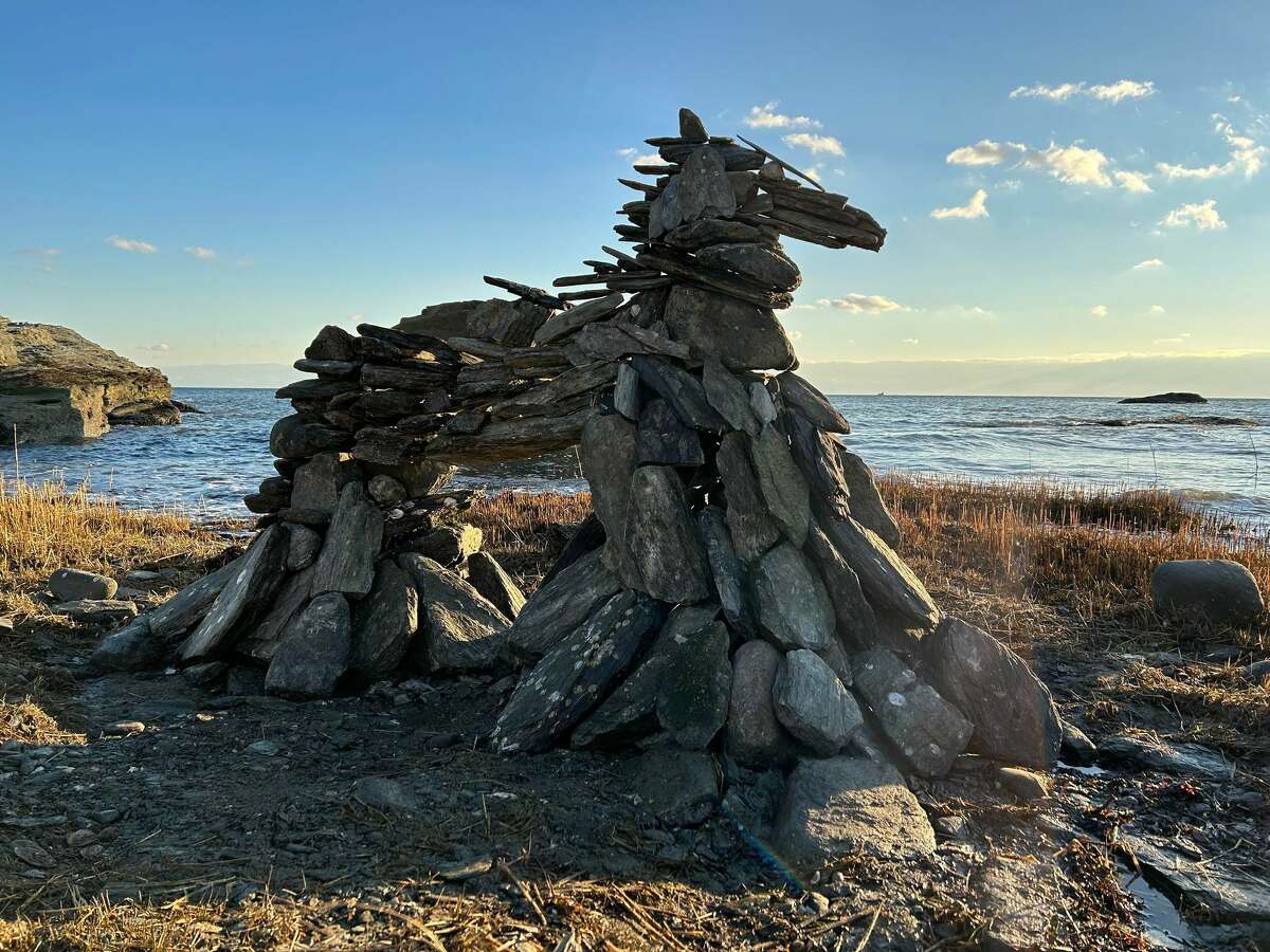 Steven Warzel's most recent rock formation was inspried by the Trojan Horse.