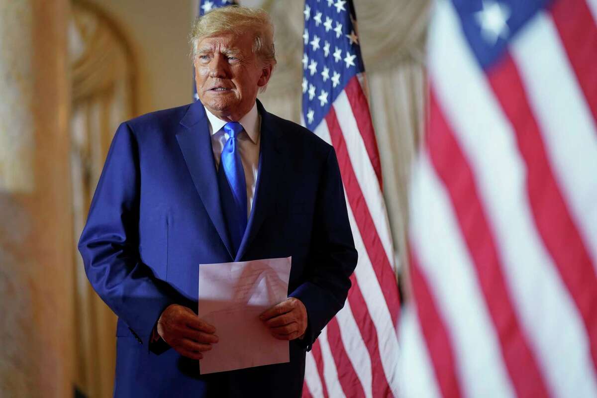 FILE - Former President Donald Trump arrives to speak at Mar-a-lago on Election Day, Nov. 8, 2022, in Palm Beach, Fla. Democrats in Congress have released six years' worth of former President Donald Trump's tax returns. It's the culmination of a yearslong effort to learn about the finances of a onetime business mogul who broke decades of political norms when he refused to voluntarily release the information as he sought the White House.