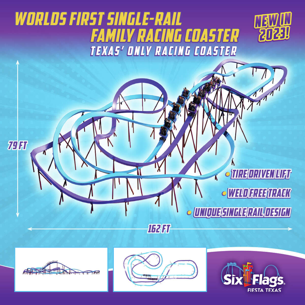 Six Flags Fiesta Texas will be adding a family racing coaster in 2023.