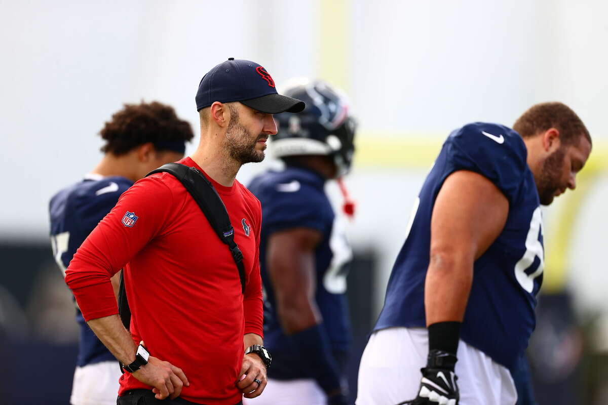 Director of team wellness Ladd Harris during the Texans' practice.  
