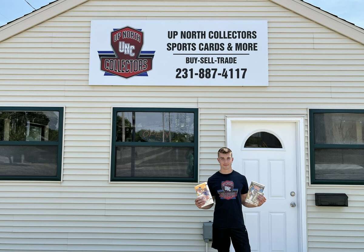 Luke Kooy, 18, opened his sports card shop, Up North Collectors Sports Cards & More, July 1. The store is located at 237 River St.