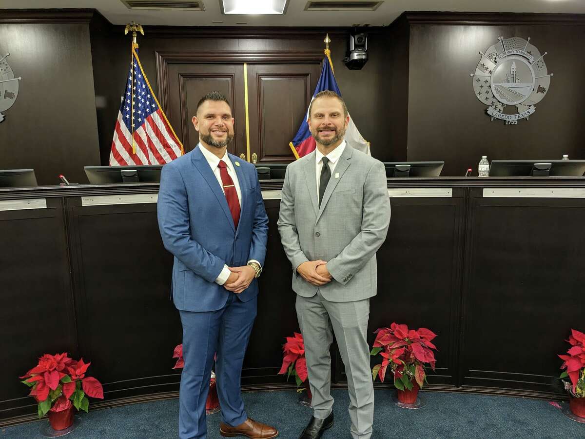 Gilbert Gonzalez was just sworn into office as the new City of Laredo council member for District I by his brother Webb County Commissioner for Precinct 1 Jesse Gonalez. In