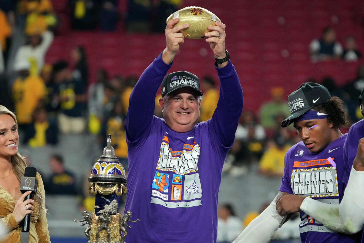 A memorable year for TCU coach Sonny Dykes included a 51-45 victory over Michigan in the Fiesta Bowl, which served as a College Football Playoff semifinal.