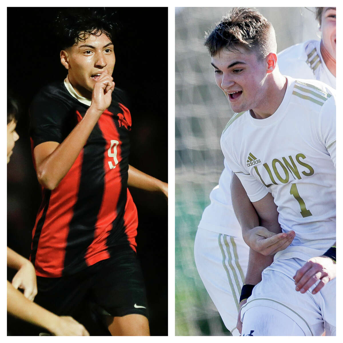 Porter's Rey Marquez, left, and Lake Creek's Justin Mayes, right, are a couple of the key players returning in Class 5A/4A soccer in Montgomery County.