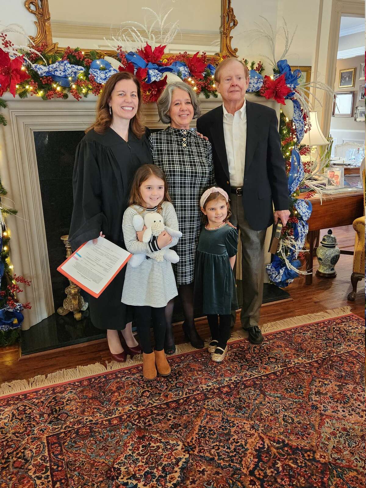 Midland's Terry Johnson, Dianne Anderson and Mark Dettman are swornin