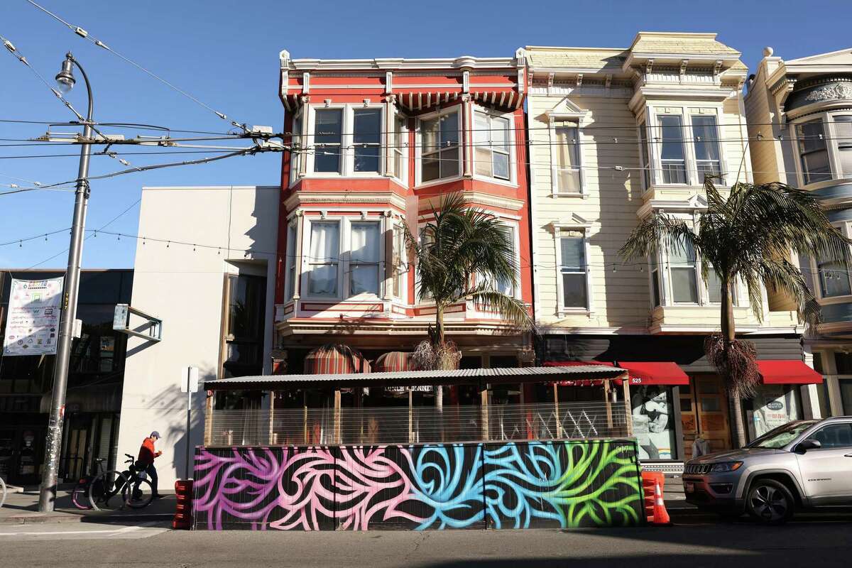 The Sausage Factory’s parklet on Castro Street in San Francisco.