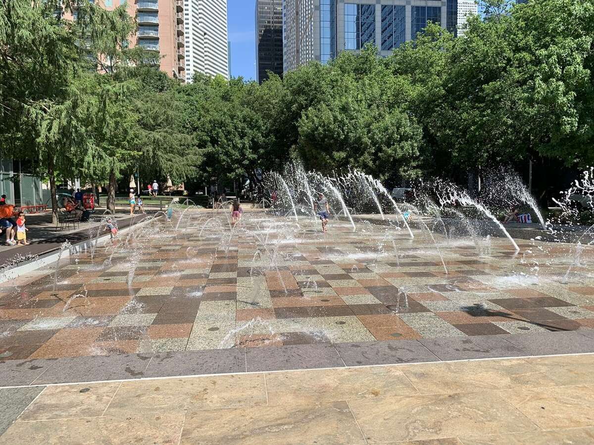 Gateway Fountain is a popular splash pad at Discovery Green.