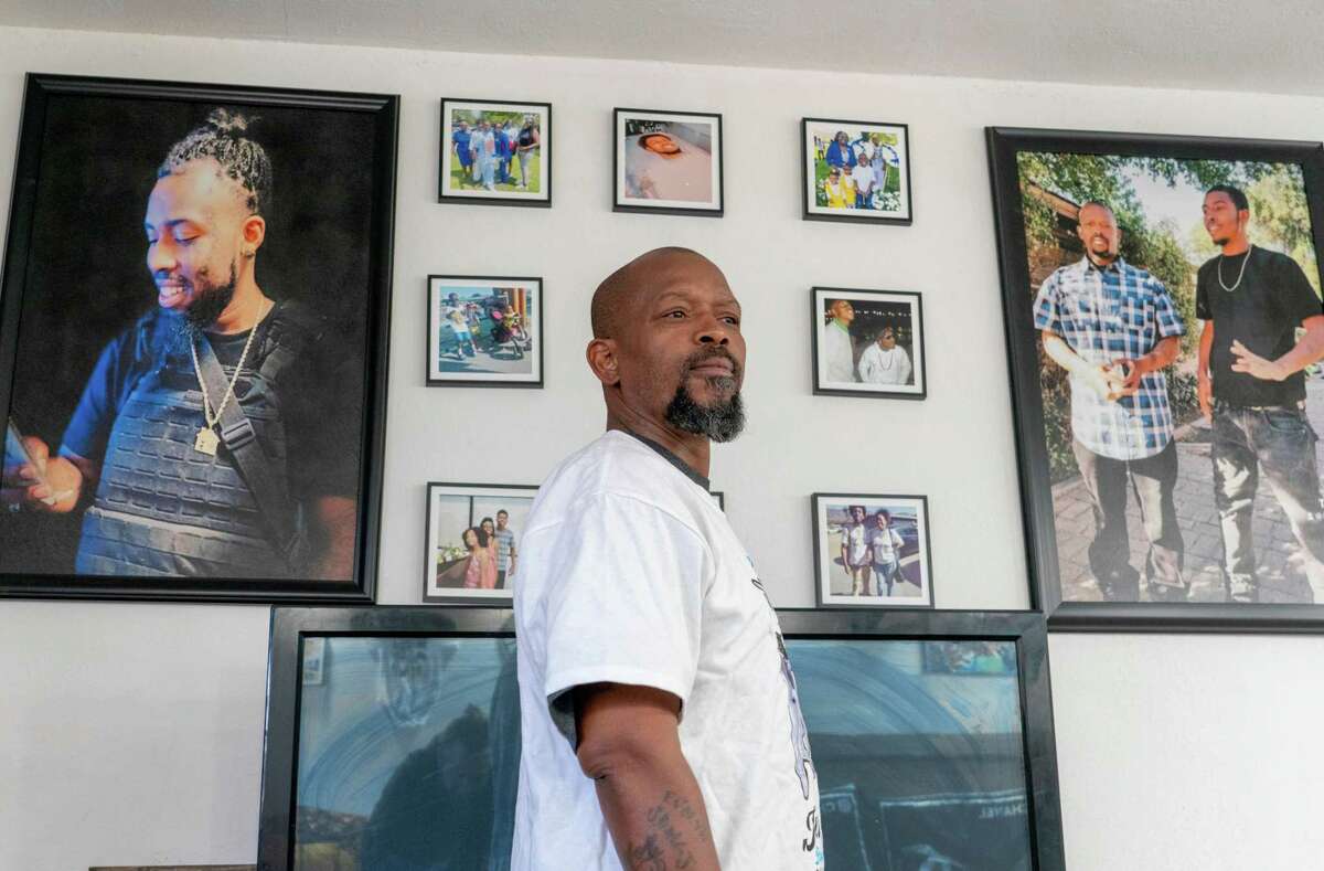 Robert Adams, father of Rob Adams, at home in San Bernardino County. Rob Adams was shot and killed by police in 2022 after a confrontation in a parking lot.