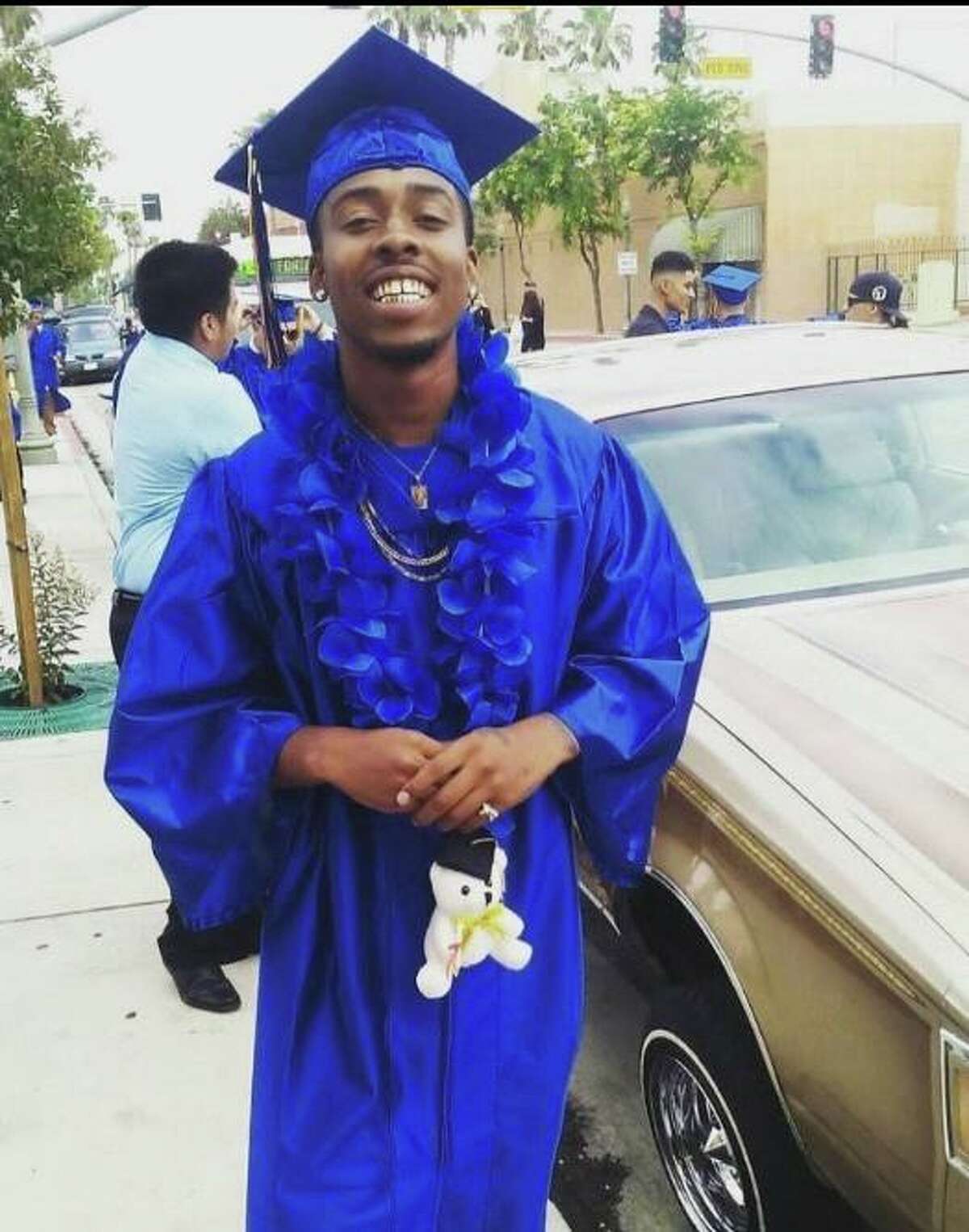 A graduation photo of Rob Adams, who was shot seven times by police.