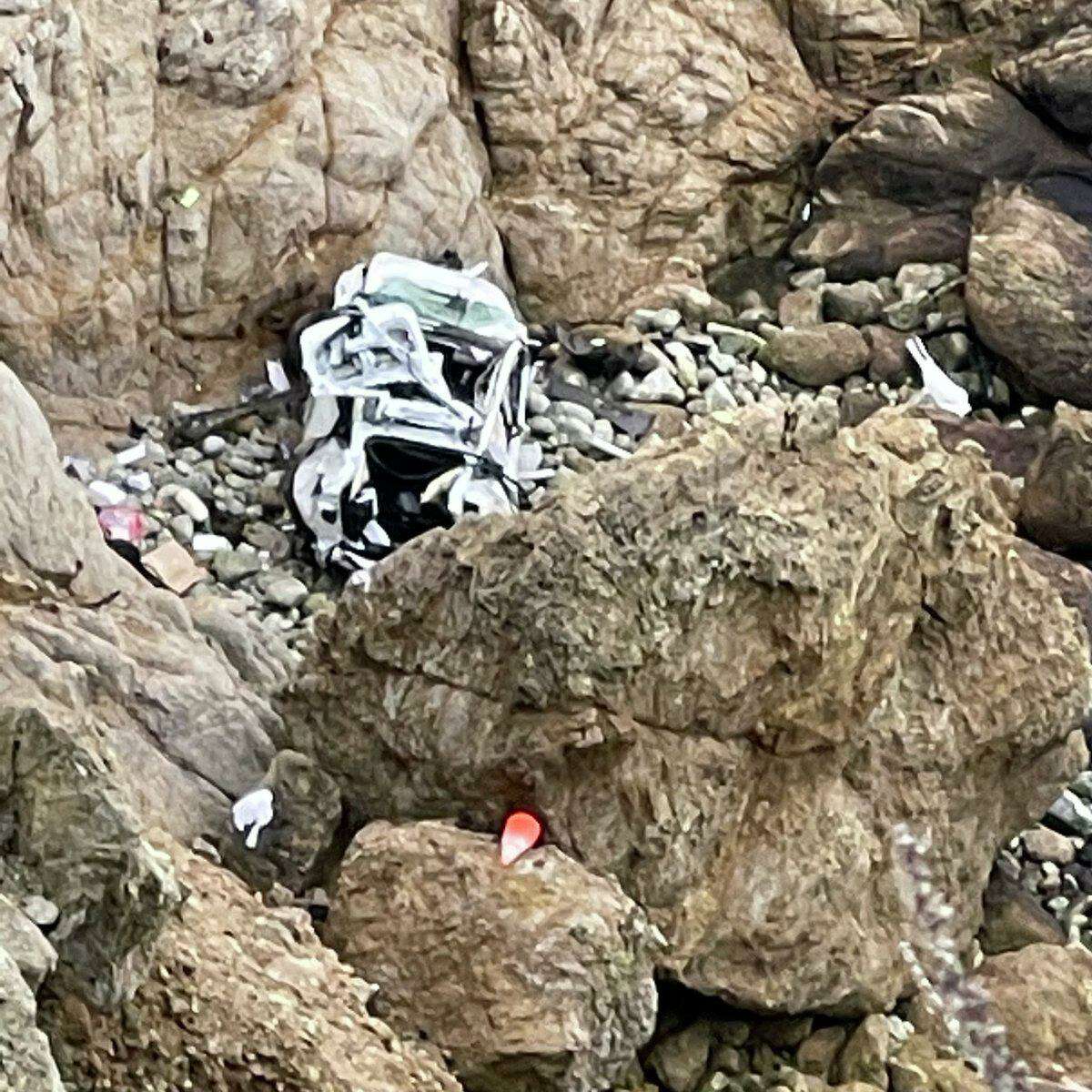 卫生防护中心的调查人员表示，特斯拉司机故意将汽车开下悬崖，他将面临谋杀未遂和虐待儿童的指控。这辆车载有四人，他们在撞车事故中幸存下来。
