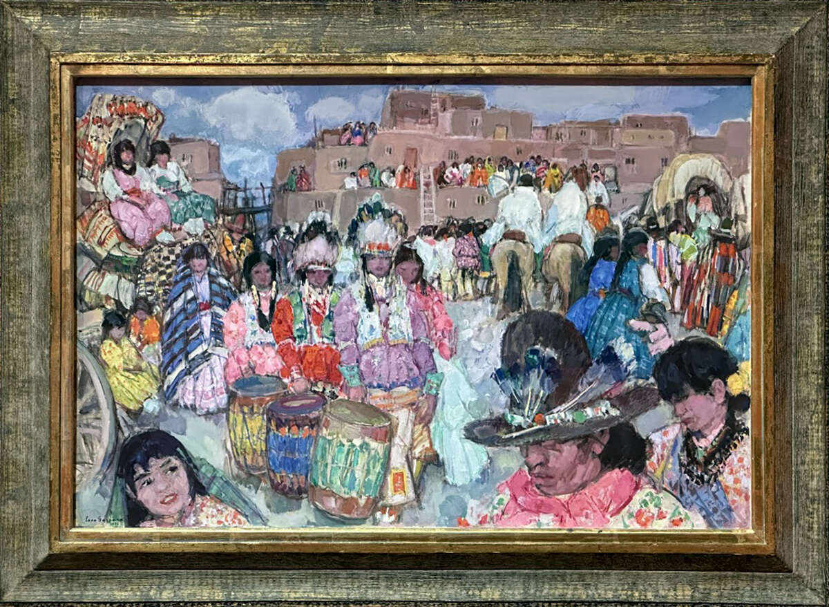 "San Geronimo Fiesta" by Leon Gaspard is on display at the Stark Museum of Art. It is one of 30 Gaspard paintings in the museum's collection. Photo by Andy Coughlan