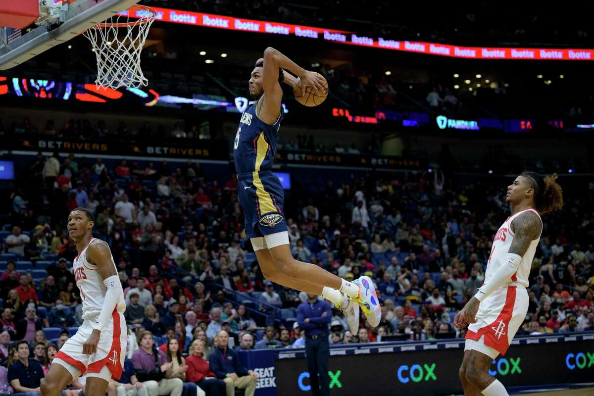 Story photo for Pelicans 119, Rockets 108: New Orleans romps to a big, easy win.