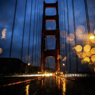 The Golden Gate Bridge is seen during a rainstorm in San Francisco, California on Wednesday, Jan. 4, 2023.