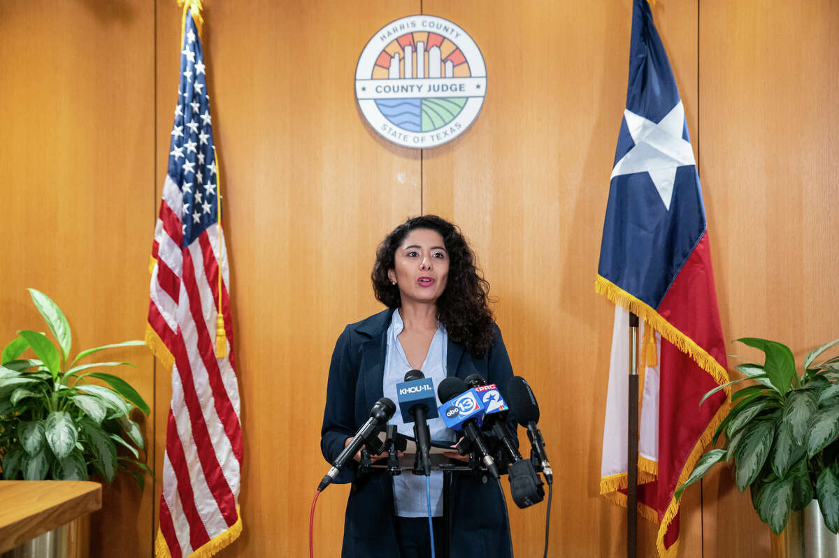 County Judge Lina Hidalgo speaks on her top policy priorities for the start of her second term on Thursday November 17, 2022
