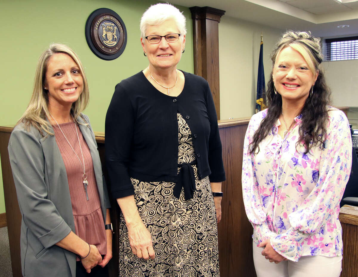 From left, Huron County 73B District Court Administrator Megan Shedd, Probate Court Administrator Karen Rutkowski and 52nd Circuit Court Deputy Court Administrator Sarah McNames have all earned their Certified Court Manager credentials.
