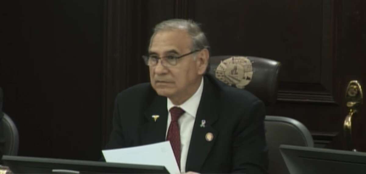 Pictured is Dr. Victor Trevino at his first City Council meeting as Laredo mayor on Thursday, Jan. 5, 2023.