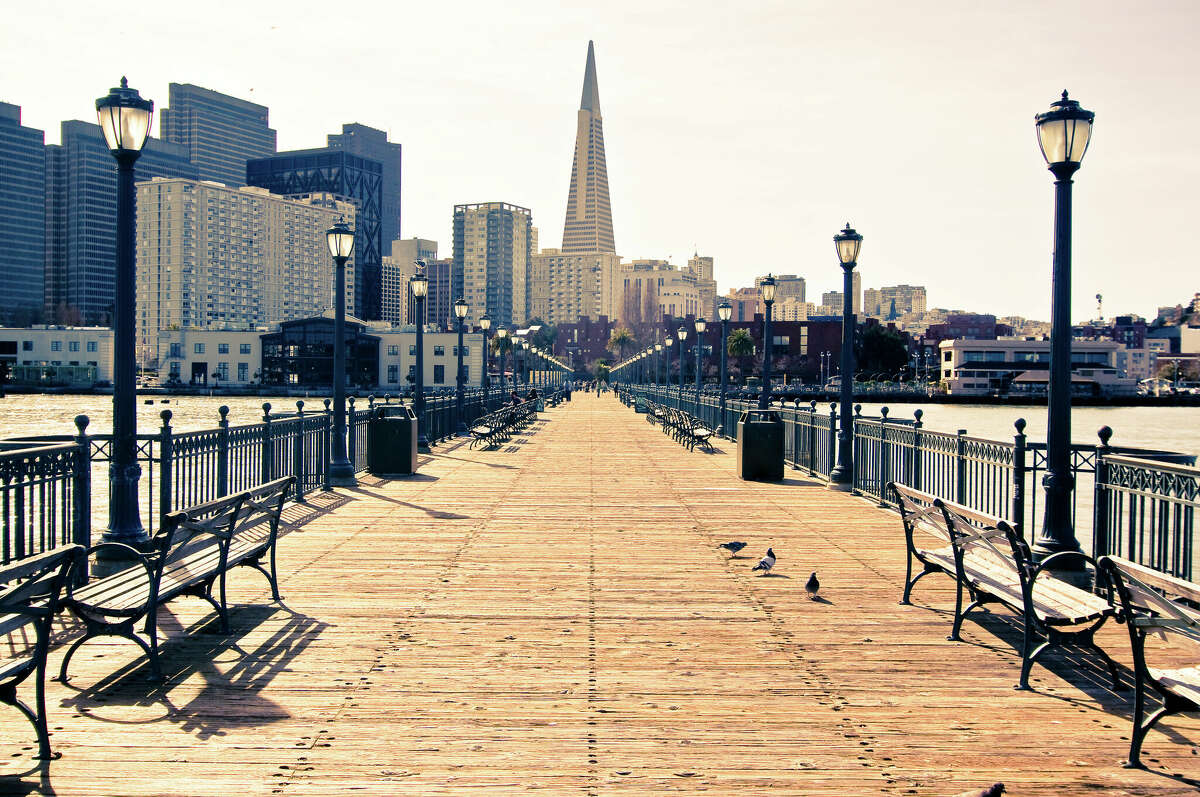 One of the flattest places in the city: the Embarcadero in San Francisco, Calif.