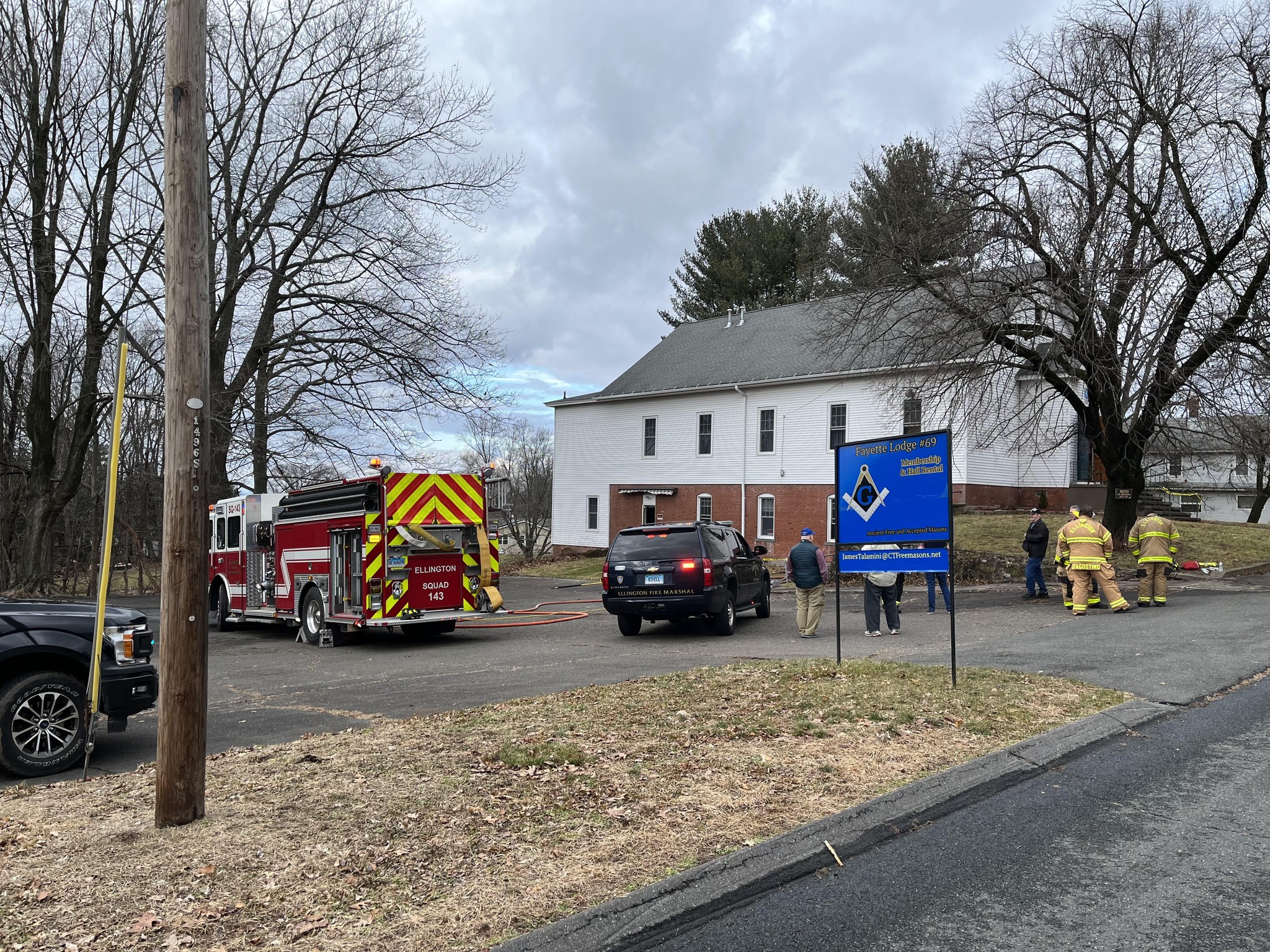 Ellington Masonic Lodge fire under investigation, department says