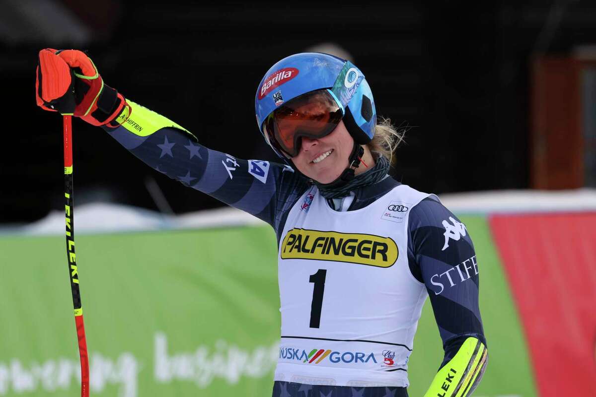 Mikaela Shiffrin emotional after matching Lindsey Vonn's record