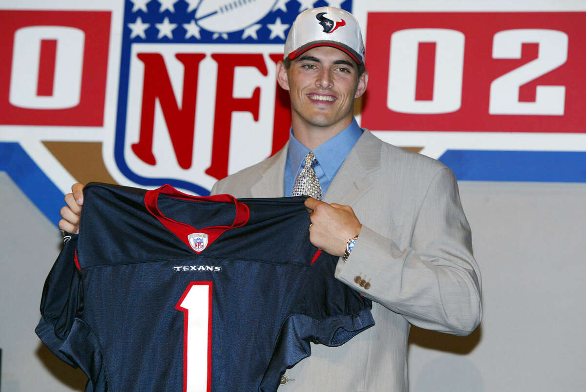 David Carr of Fresno State is selected first pick of the 2002 NFL Draft by the Houston Texans at the Theatre in Madison Square Garden in New York City, New York.