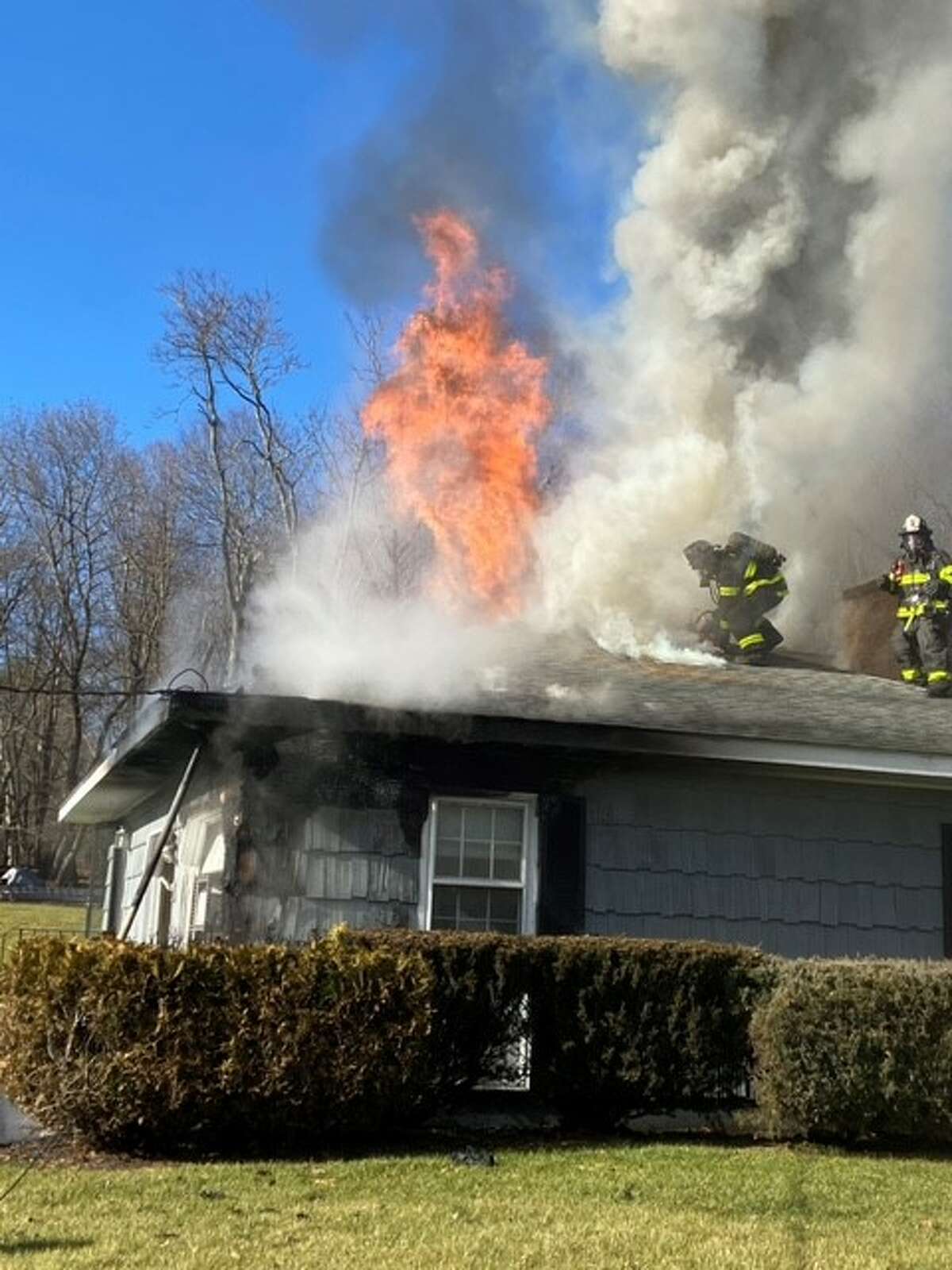 A fire broke out in a Betmarlea Road home Sunday, displacing a family of four, Norwalk officials said. 