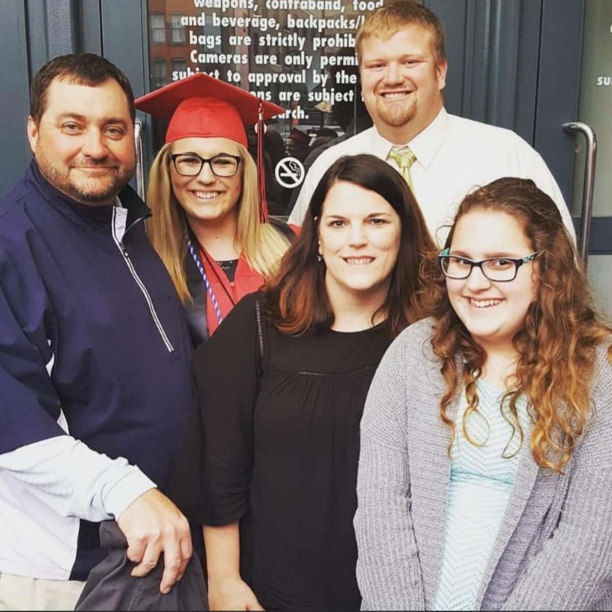 David Batzer II (Left), was born Feb. 26, 1963, and passed away on Jan. 4, 2023. He is pictured with his family (from left to right), his daughter Tori Durr, his wife Katie Batzer, His son-in-law Kelly Durr, and his daughter Clare Batzer.