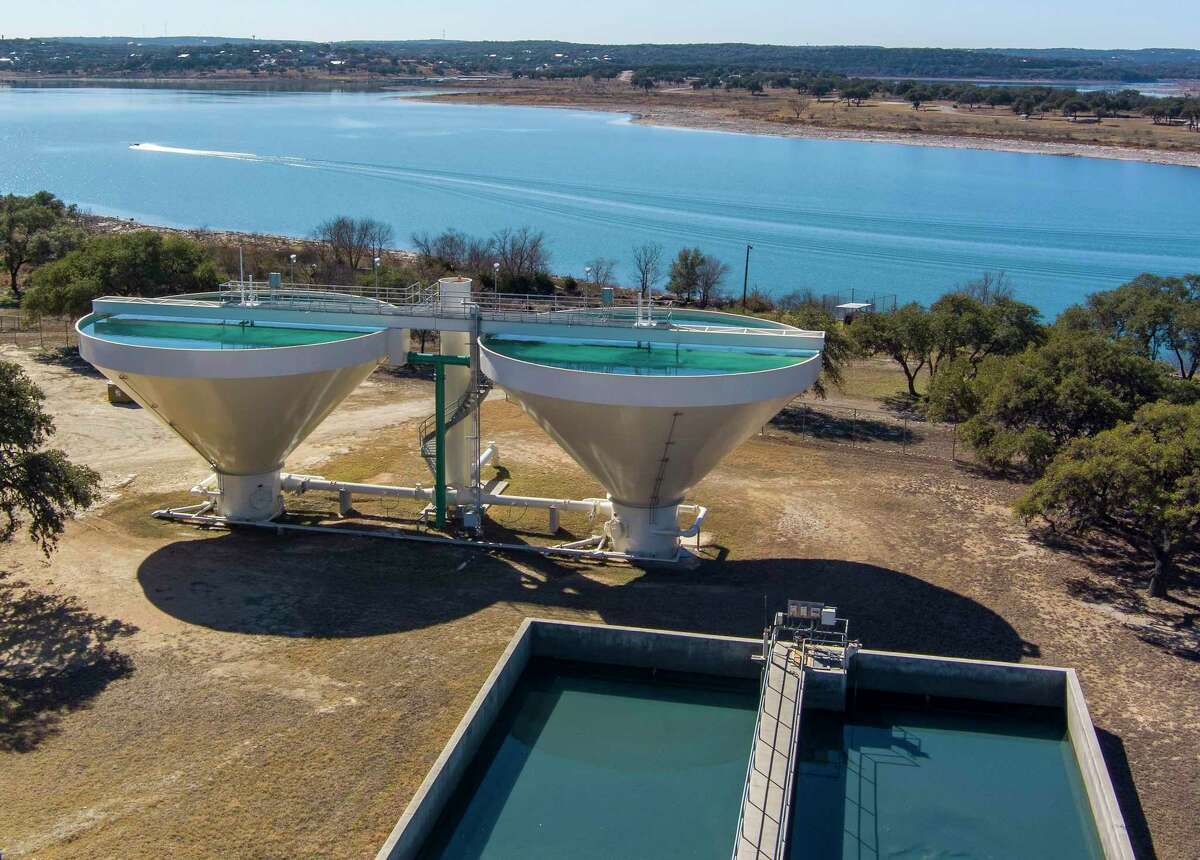 SJWTX, Inc’s Canyon Lake Water Supply Corporation’s claricone water clarifiers are seen Jan. 9, 2023, at the company’s Park Shores road facility. Despite last year’s drought and Canyon Lake’s drop - it is currently 79.4 percent full, according to the Texas Water Development Board’s Water Data for Texas website - SJWTX’s water availability report submitted to the Comal County Commissioners Court last month said the utility has plenty of water for the next decade.