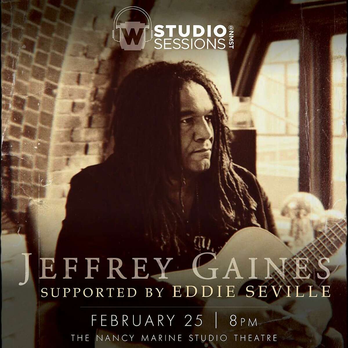 Jeffrey Gaines with Eddie Seville, at 8 p.m. Feb. 25. Each Studio Sessions & NMST concert will feature an acoustic set by area performers in an intimate setting. Cabaret-style seating will be available at the front of the theatre, as well as regular seating.