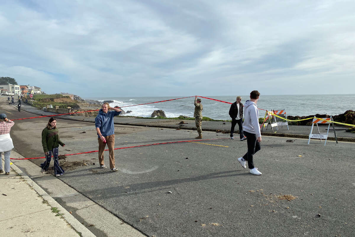 Santa Cruz's West Cliff Drive further eroded by Calif. storm