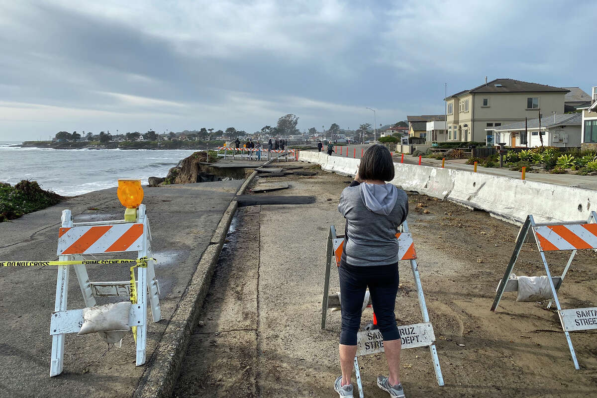 Santa Cruz's West Cliff Drive Further Eroded By Calif. Storm