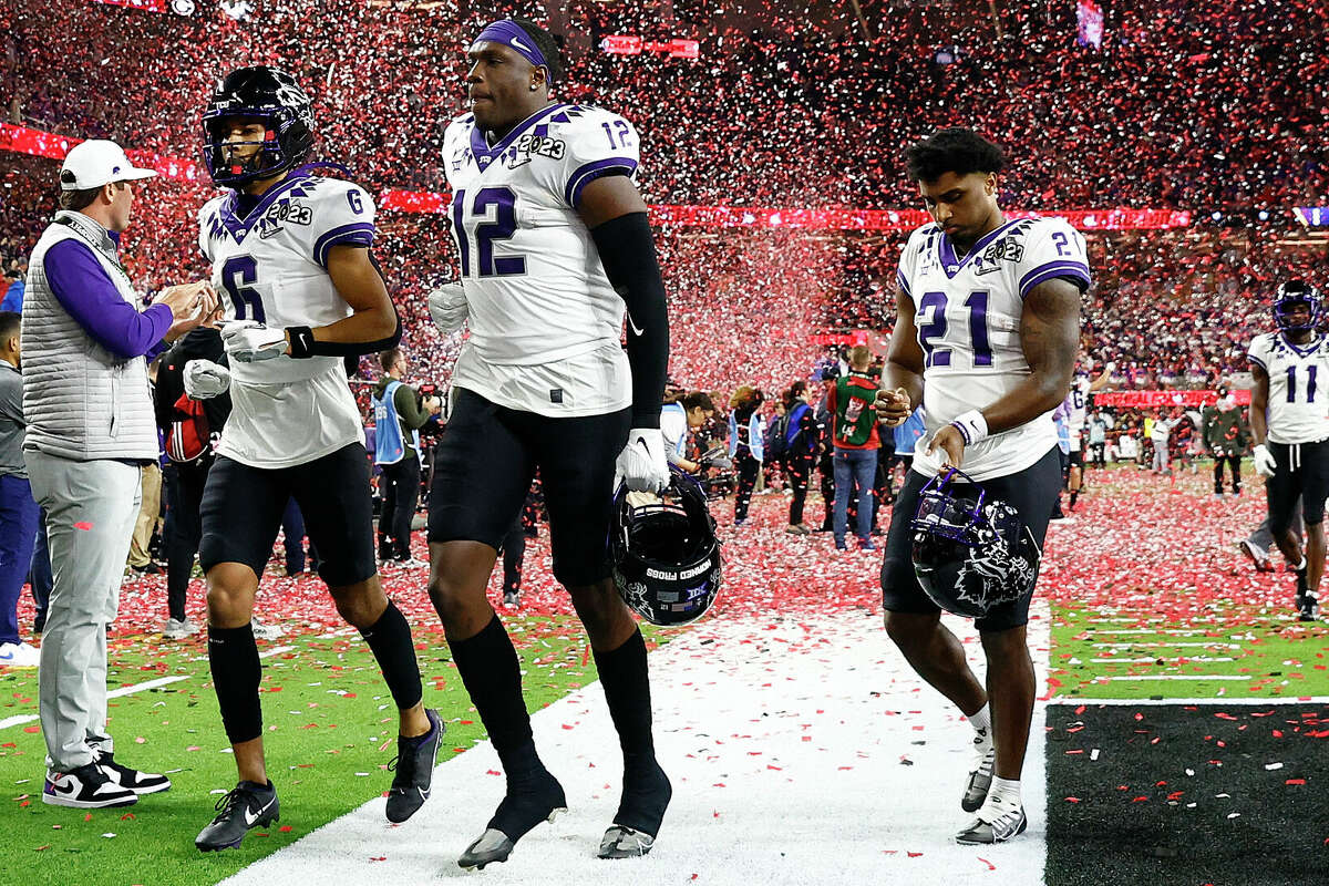 Story photo for TCU suffers blowout loss to Georgia in CFP title game.