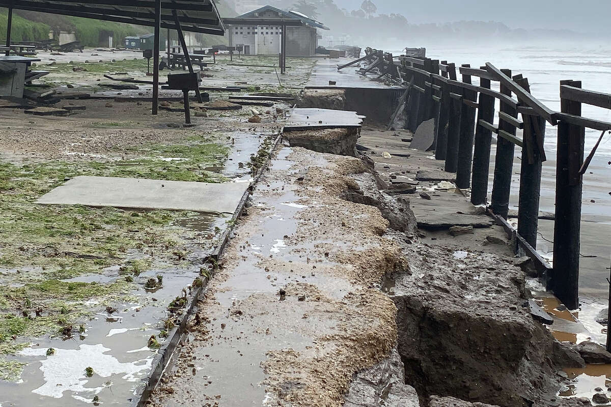 Storm-caused damage goes beyond pier at Seacliff State Beach