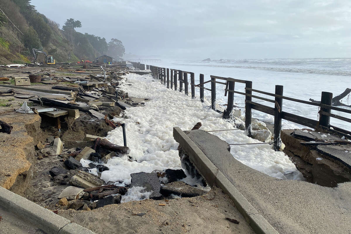 Stormcaused damage goes beyond pier at Seacliff State Beach