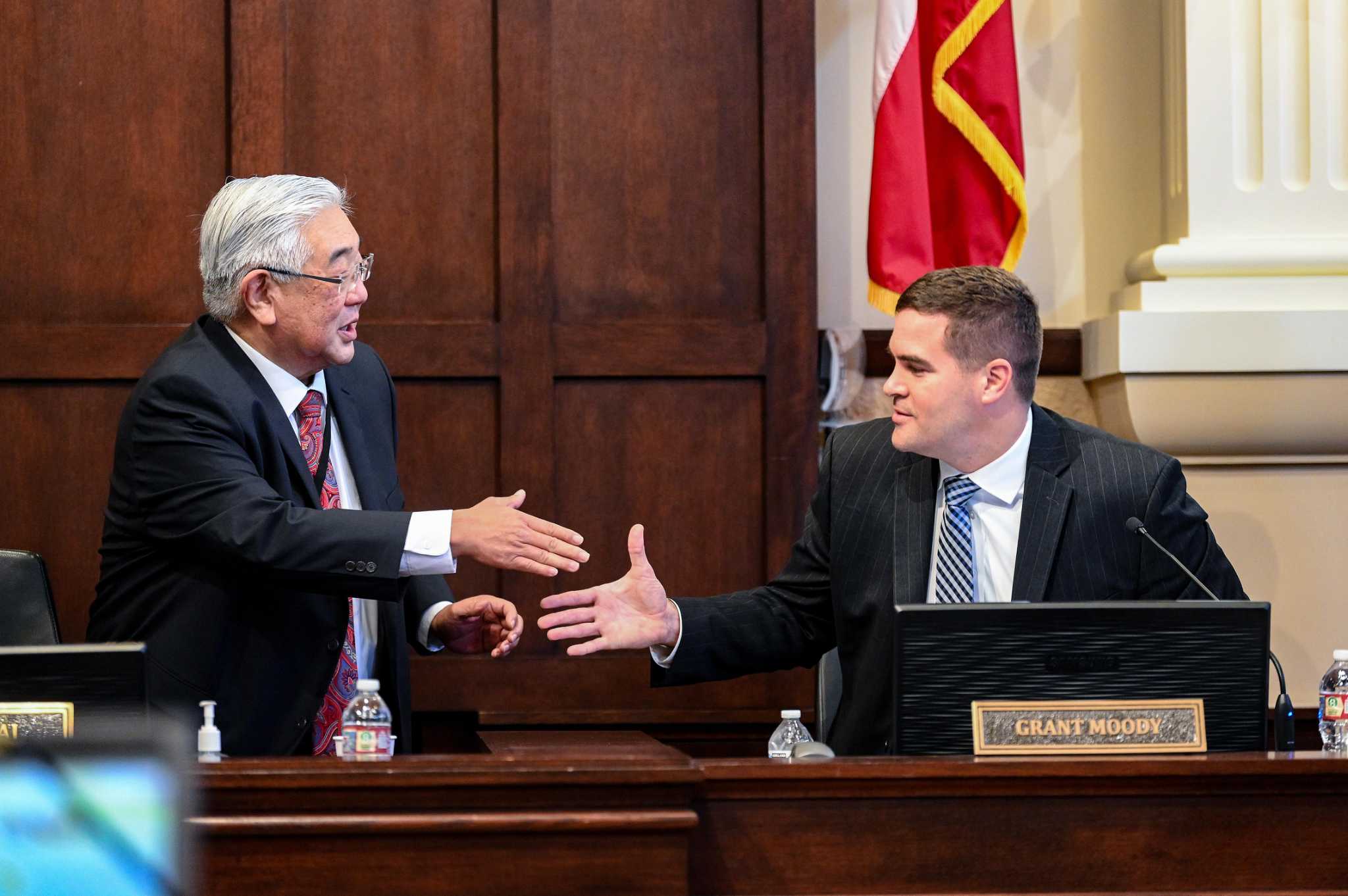 Peter Sakai helms first Bexar County Commissioners court meeting