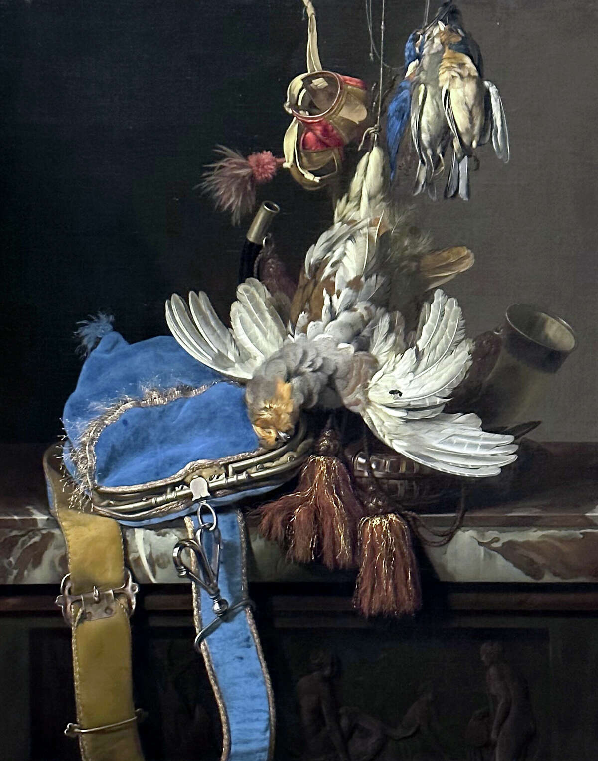 Willem van Aelst's "A Still Life of Game and a Blue Velvet Game Bag on a Marble Ledge." Photo by Andy Coughlan